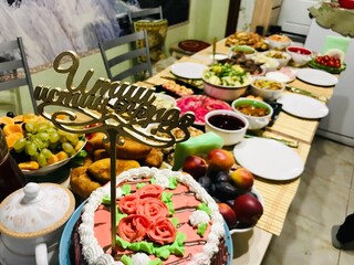 table with food