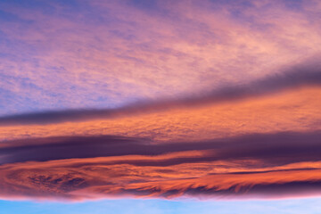 Autumn Sunset Sky Cloud Formations in Bend, Oregon during golden hour