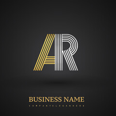Letter AR logo design. Elegant gold and silver colored, symbol for your business name or company identity.