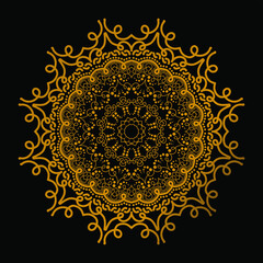luxury and elegant ornamental mandala design background in gold color with beautiful line and shape