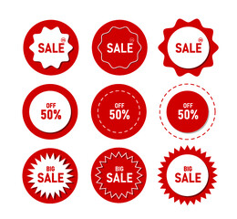Price tag collection vector sale tags circle offer new collection sale