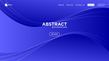 Modern abstract blue gradient wavy geometric background. Very useable for landing page, website, banner, poster, event, etc.