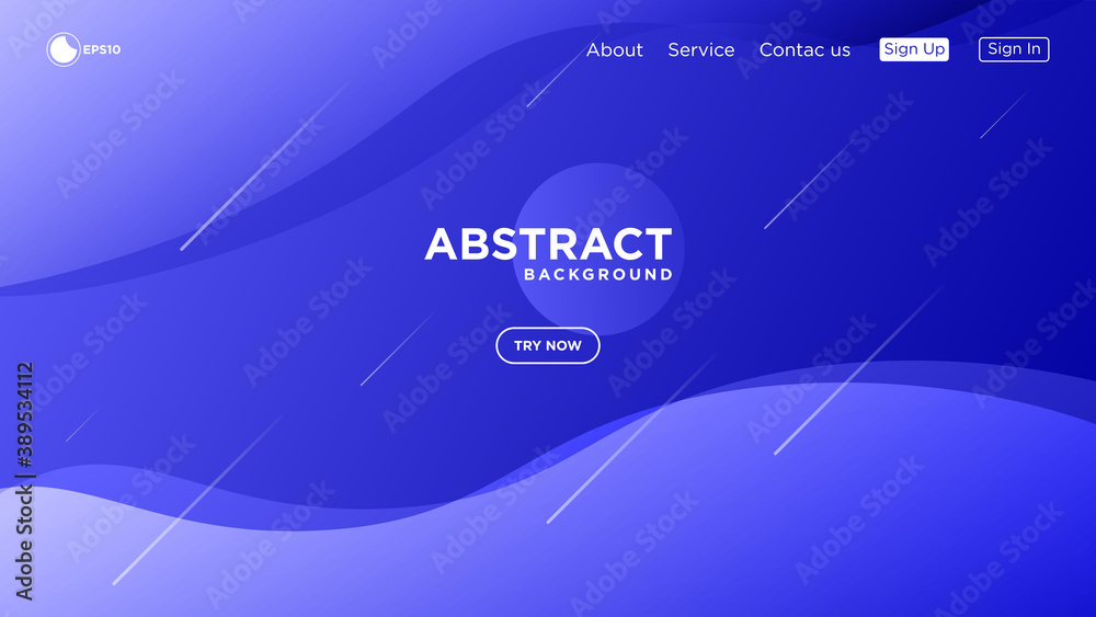 Poster Modern abstract blue gradient wavy geometric background. Very useable for landing page, website, banner, poster, event, etc.