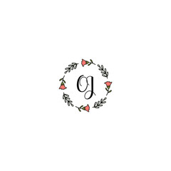 Initial OJ Handwriting, Wedding Monogram Logo Design, Modern Minimalistic and Floral templates for Invitation cards	
