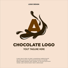 Letter A Chocolate logo template design in Vector illustration