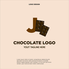 Letter J Chocolate logo template design in Vector illustration