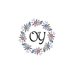 Initial OY Handwriting, Wedding Monogram Logo Design, Modern Minimalistic and Floral templates for Invitation cards	
