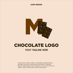 Letter M Chocolate logo template design in Vector illustration
