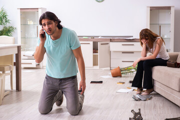 Young couple found their house after burglary robbed by burglars