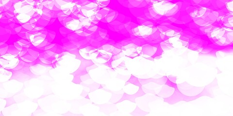 Light Pink vector background with bubbles.