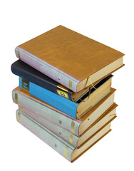 Stack of books isolated on the white background