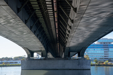 low angle view of a highway bridge in Vienna Austria