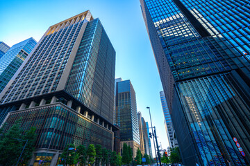 Fototapeta na wymiar 【東京・大手町より】オフィス街の高層ビル群