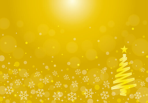 コピースペースのあるおしゃれなクリスマスツリーの背景　金色　Christmas Tree Backgrounds gold