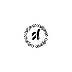 Initial SL Handwriting, Wedding Monogram Logo Design, Modern Minimalistic and Floral templates for Invitation cards	