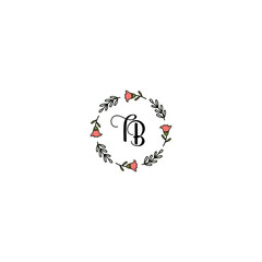 Initial TB Handwriting, Wedding Monogram Logo Design, Modern Minimalistic and Floral templates for Invitation cards	