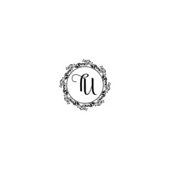 Initial TU Handwriting, Wedding Monogram Logo Design, Modern Minimalistic and Floral templates for Invitation cards	