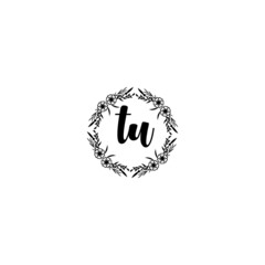 Initial TU Handwriting, Wedding Monogram Logo Design, Modern Minimalistic and Floral templates for Invitation cards	