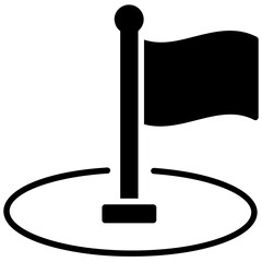 
Icon for destination has been designed showing flag in a circular milestone 

