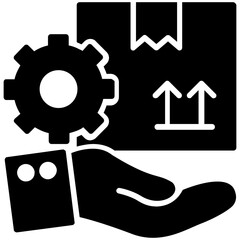 
Hand holding and raising a package to amazingly depict the logistic service icon

