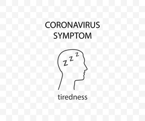 Coronavirus symptom, tiredness, covid-19. Vector illustration, flat.