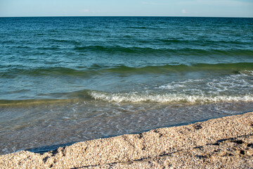 Waves on the beach. Sea landscape.
