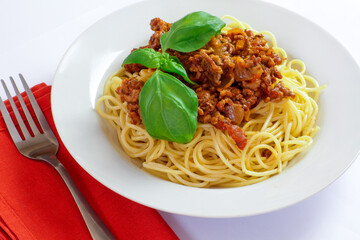 assiette de pâtes à la bolognaise