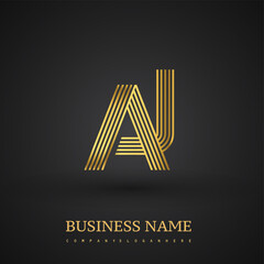 Letter AJ linked logo design. Elegant golden colored symbol for your business or company identity.