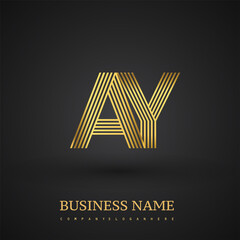 Letter AY linked logo design. Elegant golden colored symbol for your business or company identity.