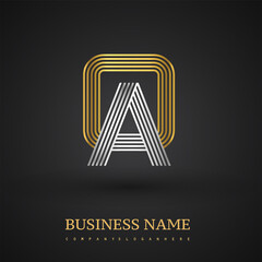 Letter OA logo design. Elegant gold and silver colored, symbol for your business name or company identity.