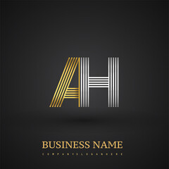 Letter AH logo design. Elegant gold and silver colored, symbol for your business name or company identity.
