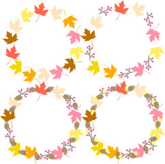 set of frames made of fall leaves