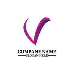 Letter V with Check Mark logo illustration design. Creative Minimal luxury emblem design. Universal elegant icon.Graphic Alphabet Symbol for Corporate Business Identity.