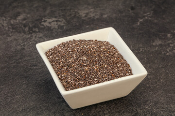 Seasoning chia seeds in the bowl
