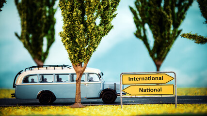 Street Sign to International versus National