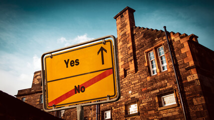 Street Sign to Yes versus No