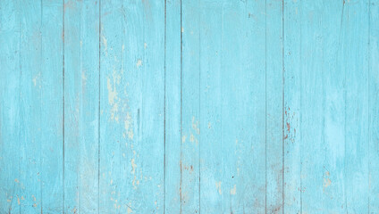 Wood wall painted weathered blue. Vintage blue wood plank background. Old blue wooden wall coming from beach.