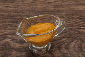 Mustard sauce in the bowl