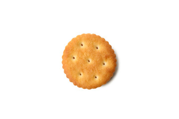 Tasty cracker biscuit isolated on white background