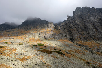 Great Cold Valley in High Tatras, Slovakia. The Great Cold Valley is 7 km long valley, very attractive for tourists