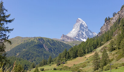 Fototapeta na wymiar The Matterhorn, the iconic emblem of the Swiss Alps