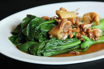 Hong Kong Kale stir fried in oyster sauce with garlic
