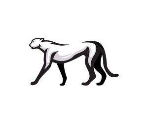 Obraz na płótnie Canvas walking silhouette cat, tiger, lion, jaguar, panther, cheetah logo design illustration