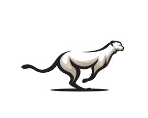 Obraz na płótnie Canvas silhouette jump cat, tiger, lion, jaguar, cheetah, panther logo design illustration