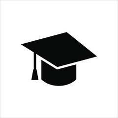 Square academic cap, Simple graduate cap silhouette icon vector illustration