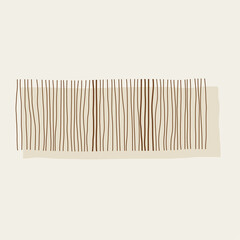 Art work with rectangular shapes and line pattern in the Nordic style of the mid-century. Vector illustration in minimal style for cover, catalog, picture.