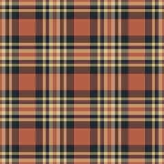 Plaid seamless pattern. Vector background of textile ornament. Flat fabric design.