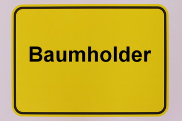 Grafische Darstellung des Ortseingangsschildes der Stadt Baumholder