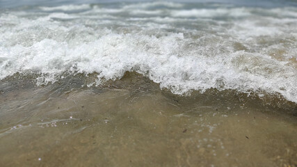 light summer wave on the sea close up