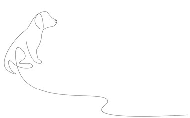 Dog one line drawing. Vector illustration